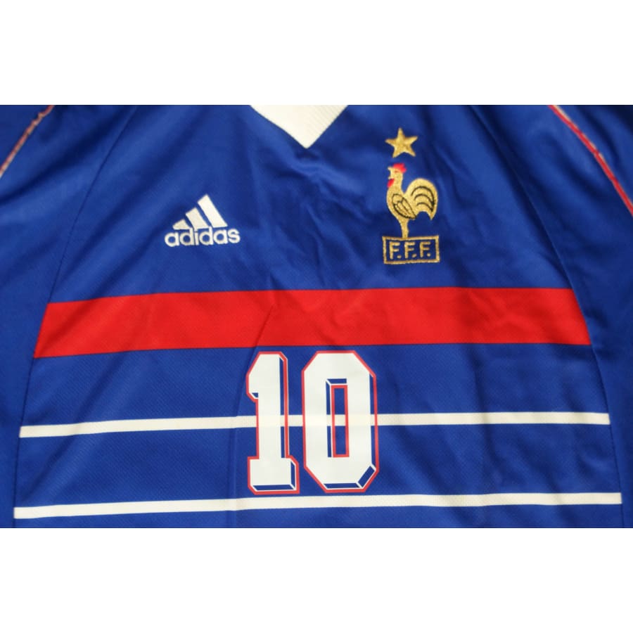 Maillot EDF vintage domicile #10 Zidane 1998-1999 - Adidas - Equipe de France