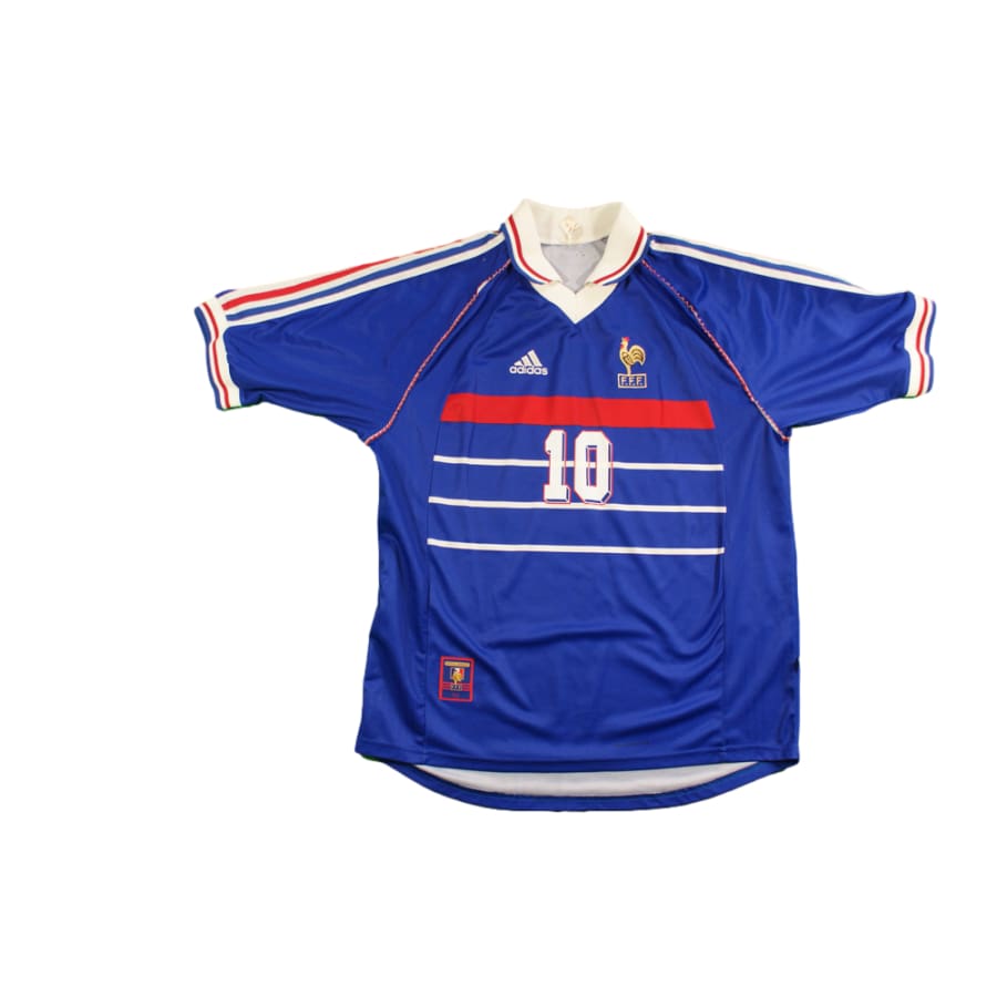 Maillot équipe de France rétro domicile N°10 ZIDANE 1997-1998 - Adidas - Equipe de France