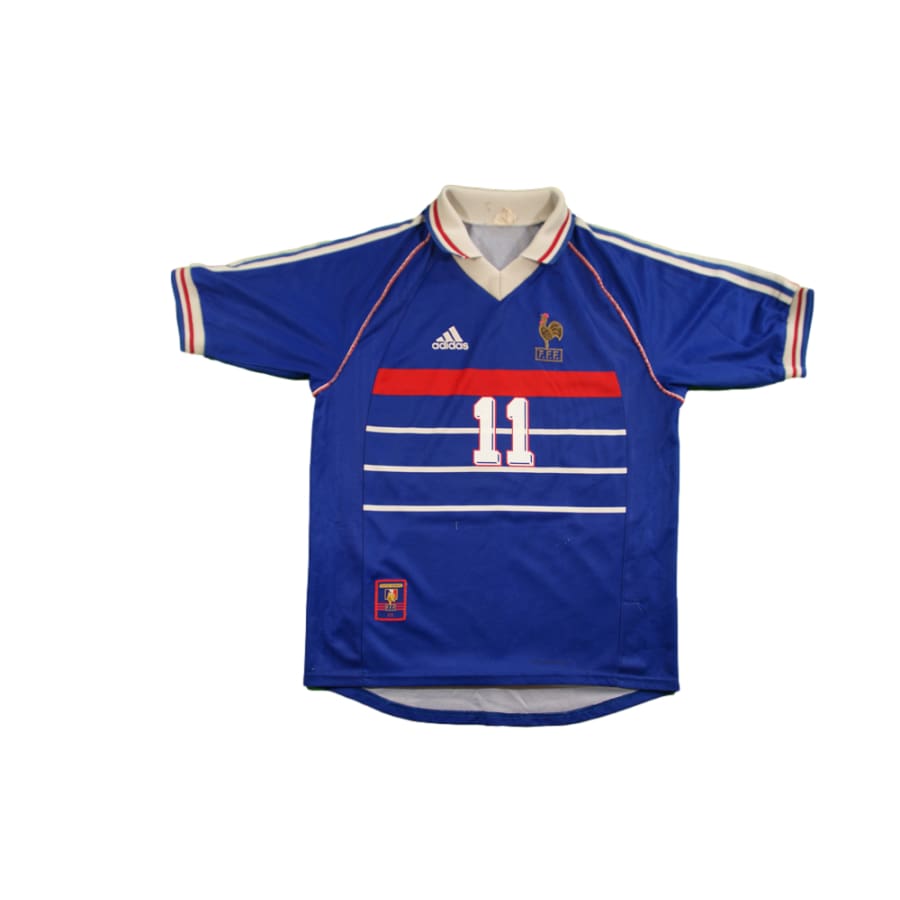 Maillot équipe de France vintage domicile #11 PIRES 1997-1998 - Adidas - Equipe de France