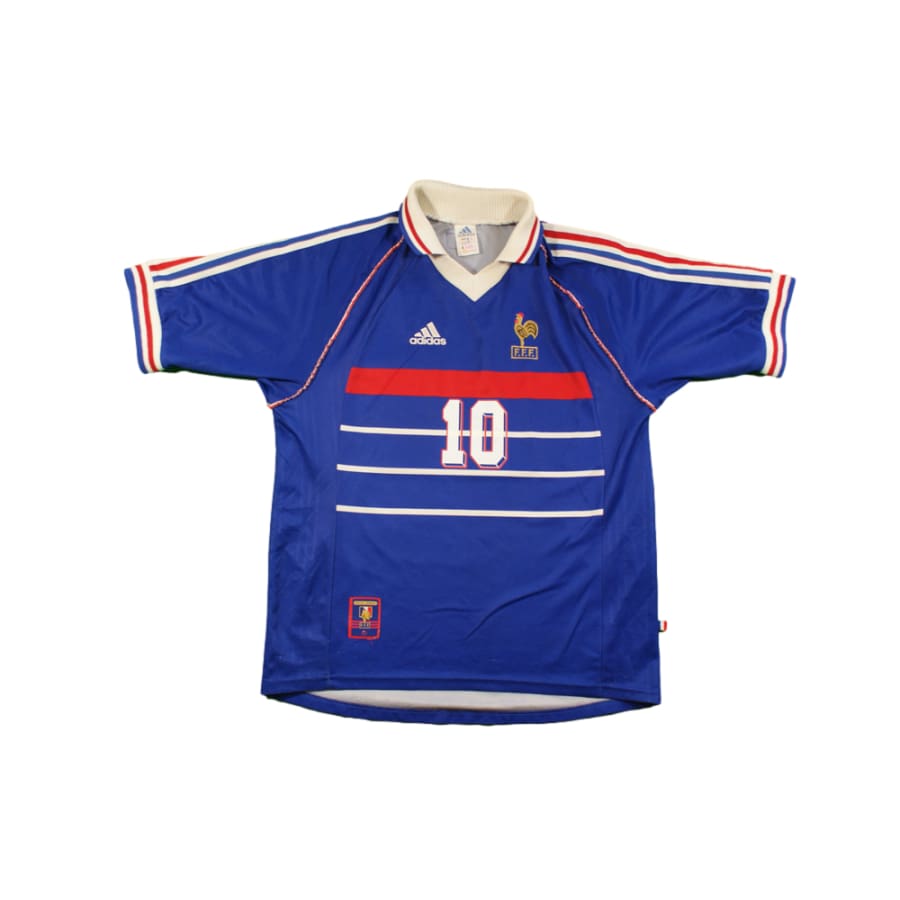 Maillot équipe de France vintage domicile N°10 ZIDANE 1997-1998 - Adidas - Equipe de France
