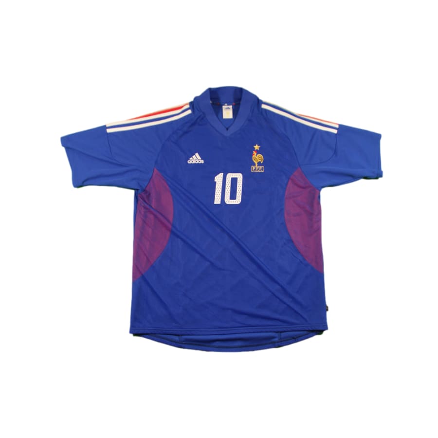 Maillot équipe de France vintage domicile N°10 ZIDANE 2002-2003 - Adidas - Equipe de France