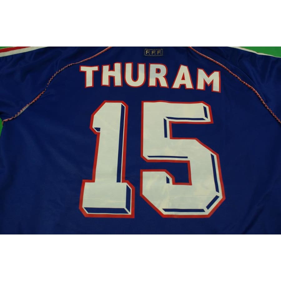 Maillot équipe de France vintage domicile N°15 THURAM 1998-1999 - Adidas - Equipe de France