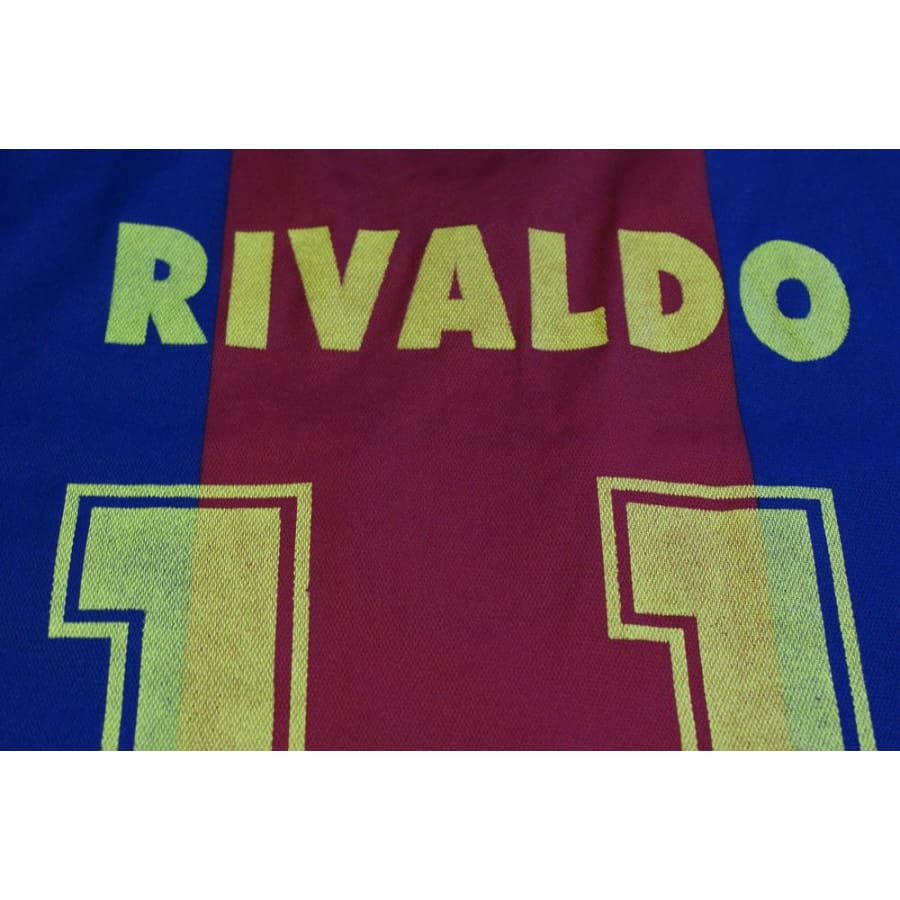 Maillot FC Barcelone vintage domicile N°11 RIVALDO 1998-1999 - Nike - Barcelone