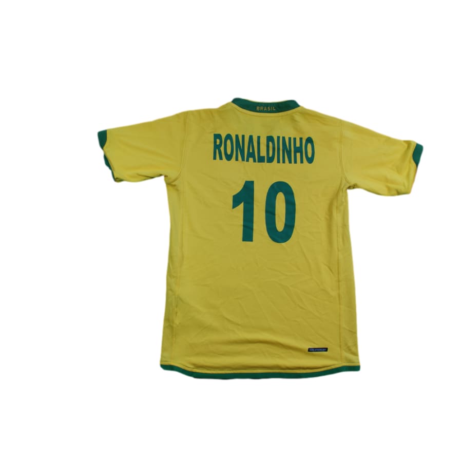 Maillot foot rétro Brésil domicile N°10 RONALDINHO 2006-2007 - Nike - Brésil