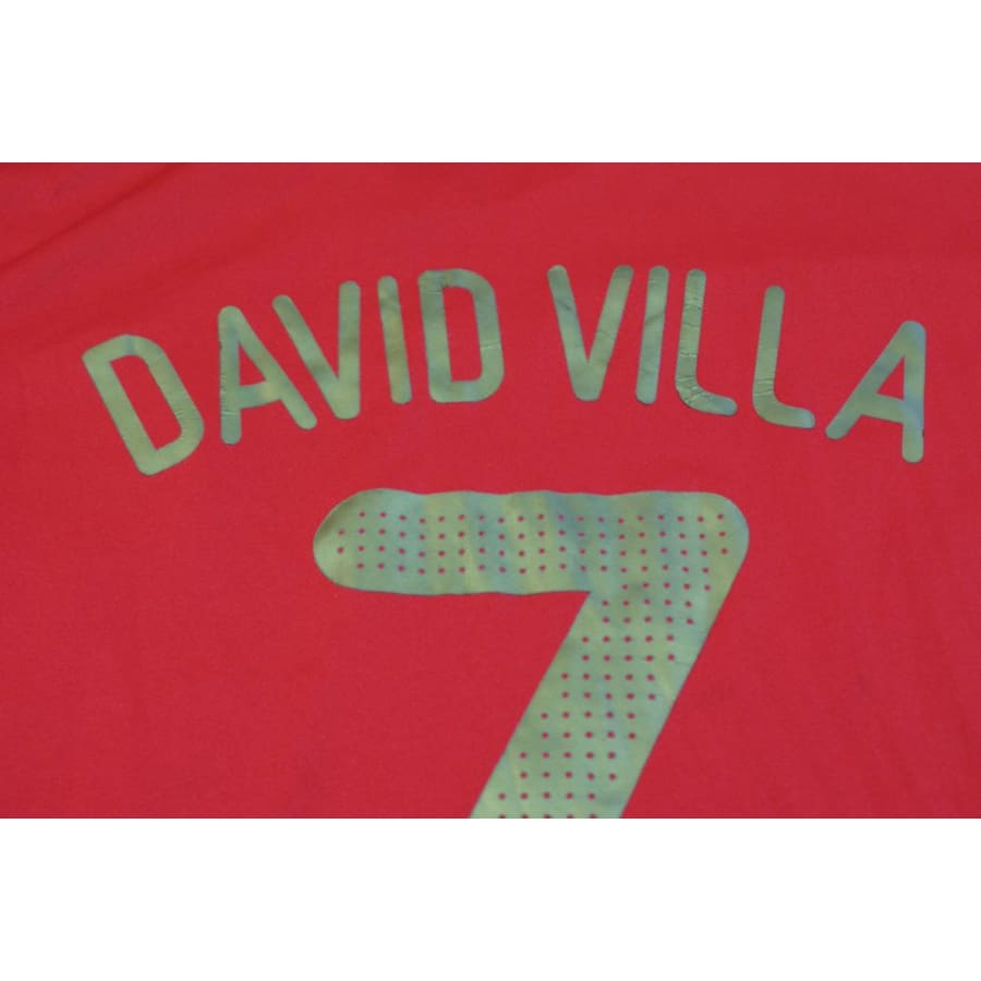 Maillot Espagne 2008/2009 Domicile #7 David Villa – Adidas Taille XL