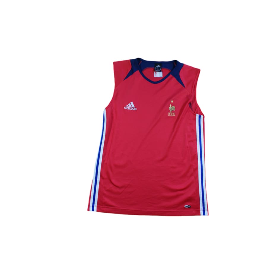 Maillot foot rétro France entraînement sans manches années 2000 - Adidas - Equipe de France