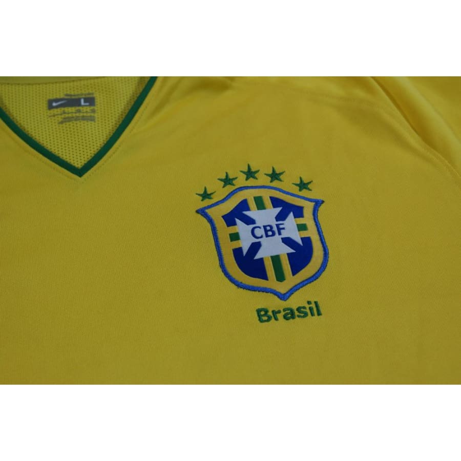 Maillot foot vintage Brésil domicile N°10 2008-2009 - Nike - Brésil