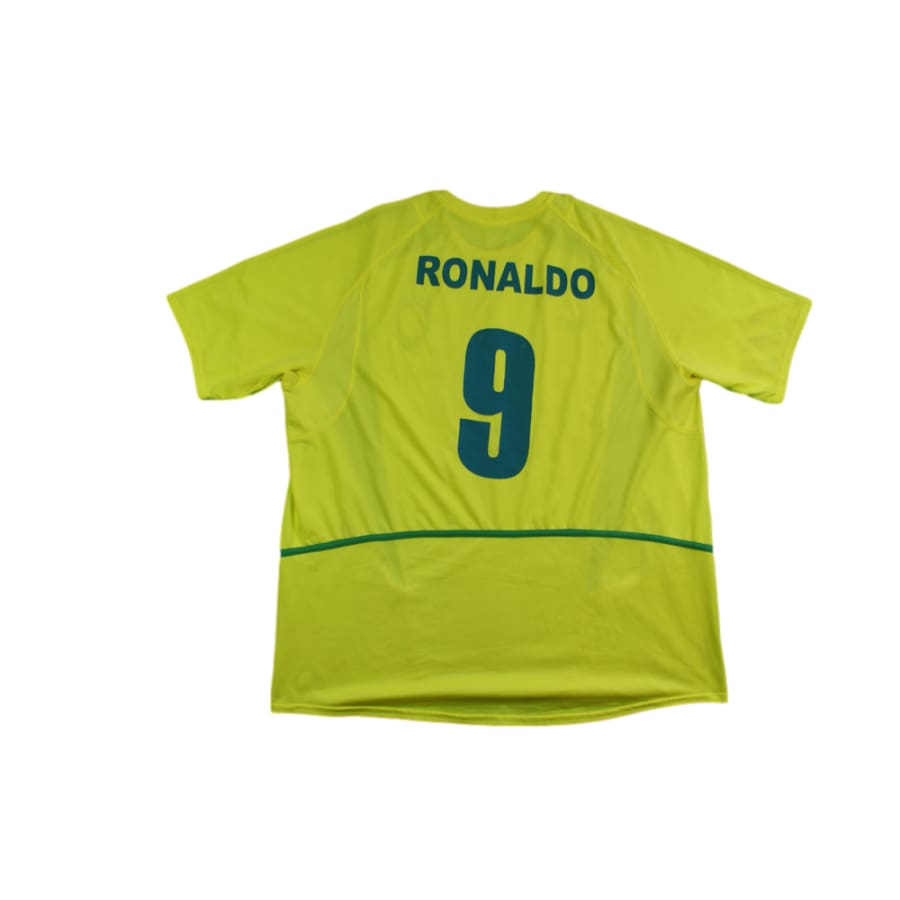 Maillot foot vintage Brésil domicile N°9 RONALDO 2002-2003 - Nike - Brésil