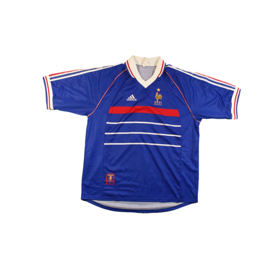 Maillot foot vintage équipe de France domicile N°10 1998-1999 - Adidas - Equipe de France