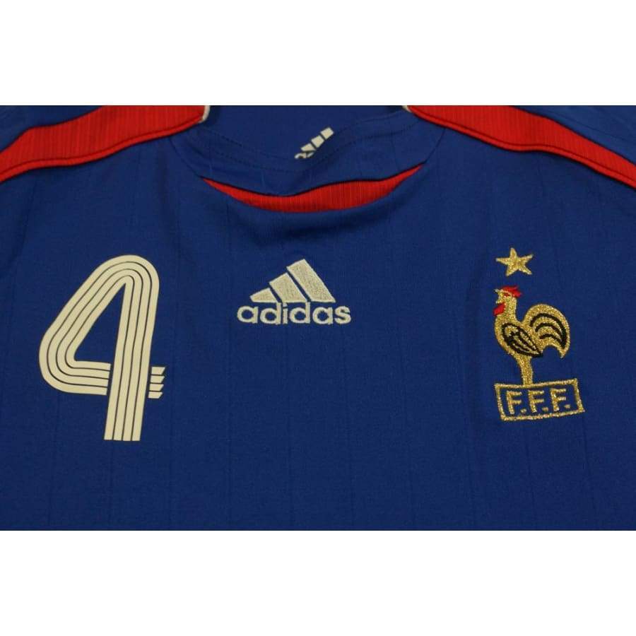 Maillot football rétro équipe de France domicile N°4 VIEIRA 2006-2007 - Adidas - Eq