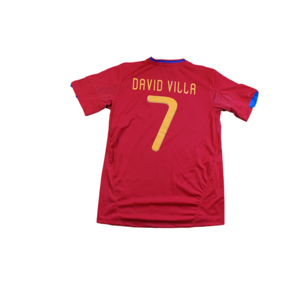 Maillot football rétro Espagne domicile N°7 DAVID VILLA 2010-2011 - Adidas - Espagne