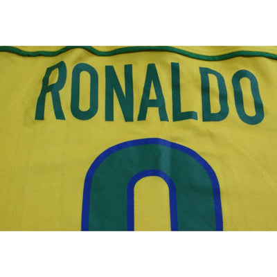 Maillot football vintage Brésil domicile N°9 RONALDO 1998-1999 - Nike - Brésil