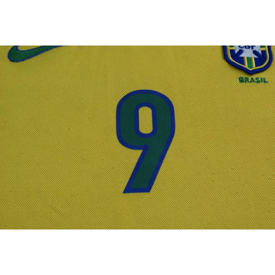 Maillot football vintage Brésil domicile N°9 RONALDO 1998-1999 - Nike - Brésil