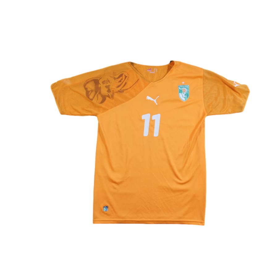 Maillot football vintage Côte d’Ivoire domicile N°11 DROGBA 2010-2011 - Puma - Côte d’Ivoire