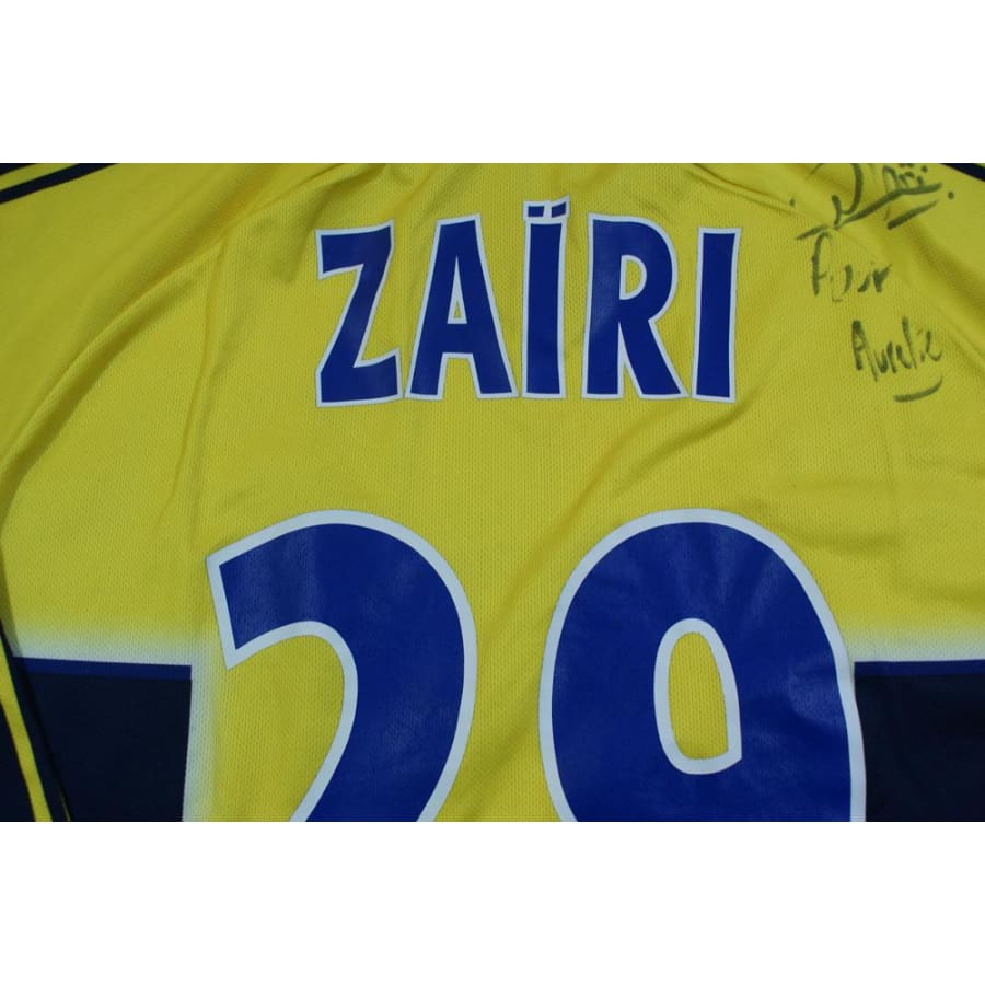 Maillot football vintage FC Sochaux-Montbéliard domicile N°26 Zaïri dédicacé 2002-2003 - Champion - FC Sochaux-Montbéliard