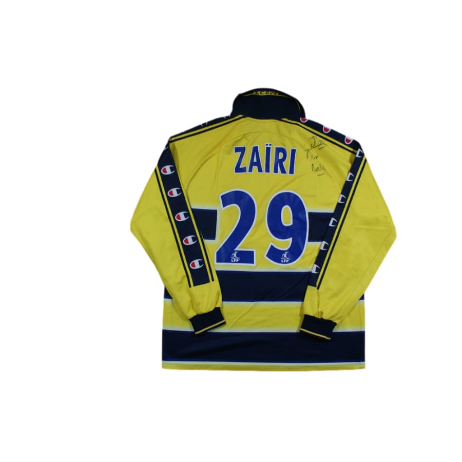 Maillot football vintage FC Sochaux-Montbéliard domicile N°26 Zaïri dédicacé 2002-2003 - Champion - FC Sochaux-Montbéliard