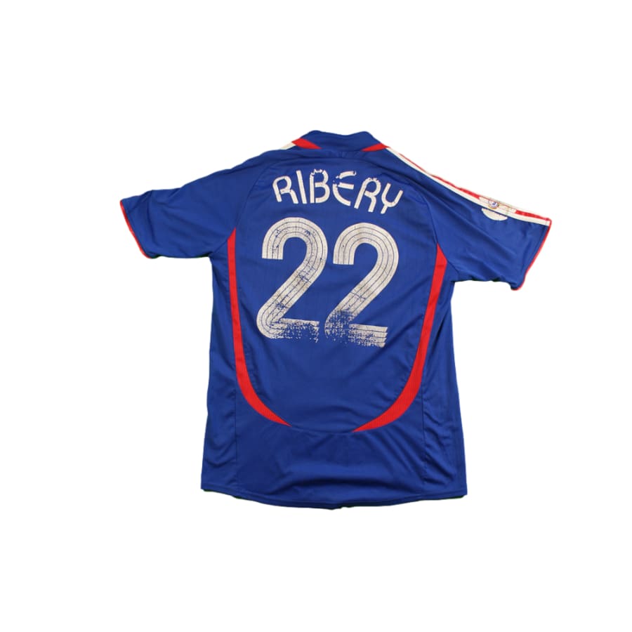 Maillot football vintage France domicile N°22 RIBERY 2006-2007 - Adidas - Equipe de France