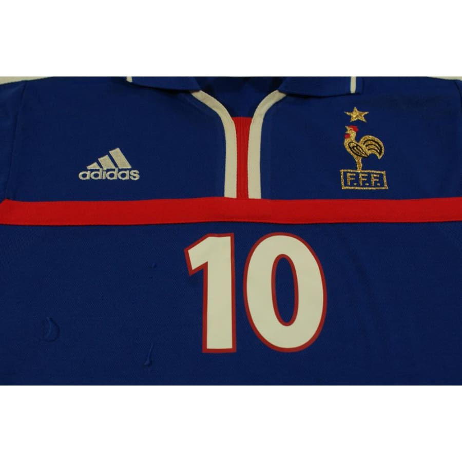 Maillot Vintage Équipe De France Zidane 1994-96 - Taille L, Domicile Bleu Blanc Rouge, Occasion Parfaite