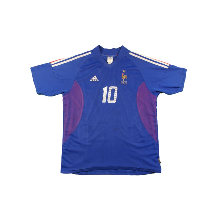 Maillot France rétro domicile N°10 ZIDANE 2002-2003 - Adidas - Equipe de France