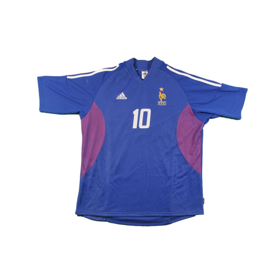 Maillot France rétro domicile N°10 ZIDANE 2002-2003 - Adidas - Equipe de France