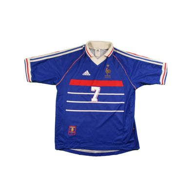 Maillot France rétro domicile N°7 DESCHAMPS 1998-1999 - Adidas - Equipe de France