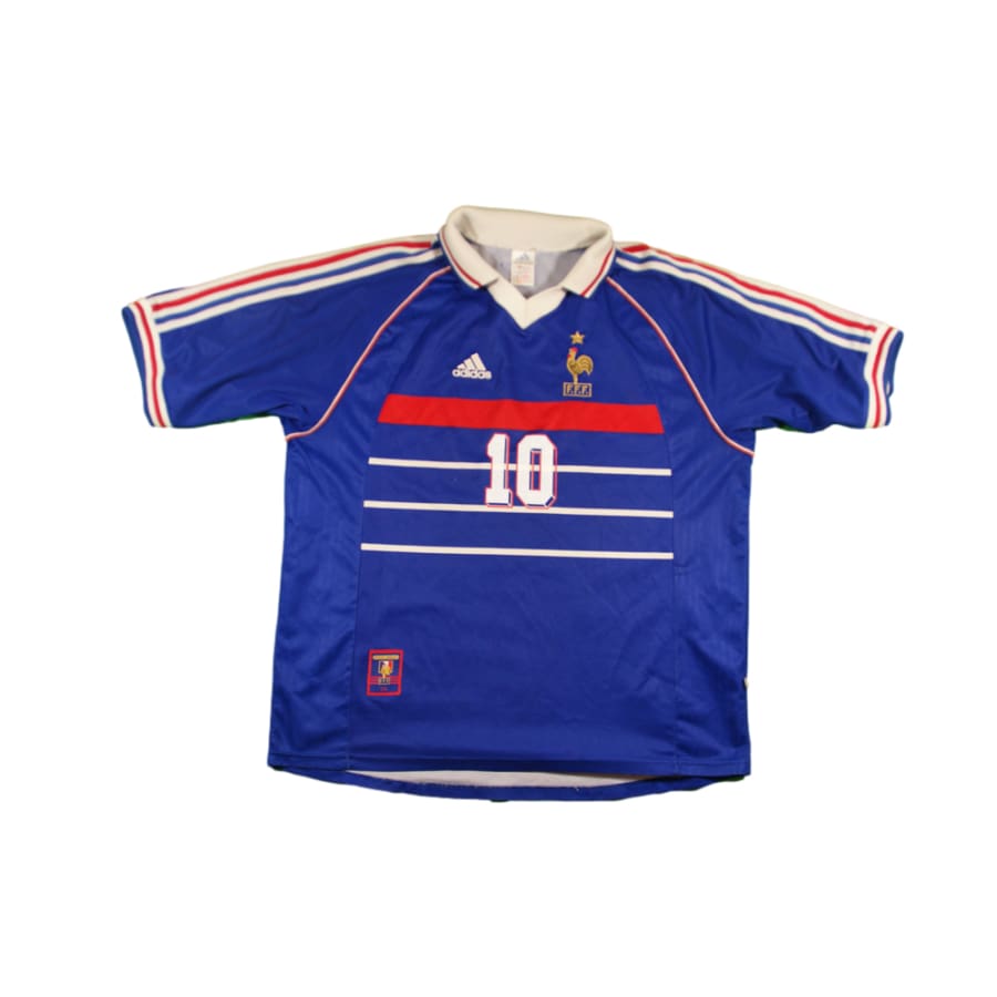 Maillot France vintage domicile #10 ZIDANE 1998-1999 - Adidas - Equipe de France