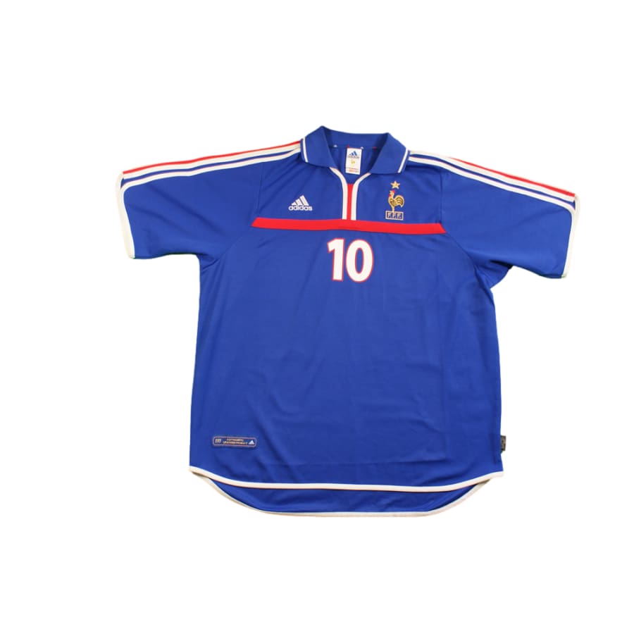 Maillot France vintage domicile N°10 ZIDANE 2000-2001 - Adidas - Equipe de France