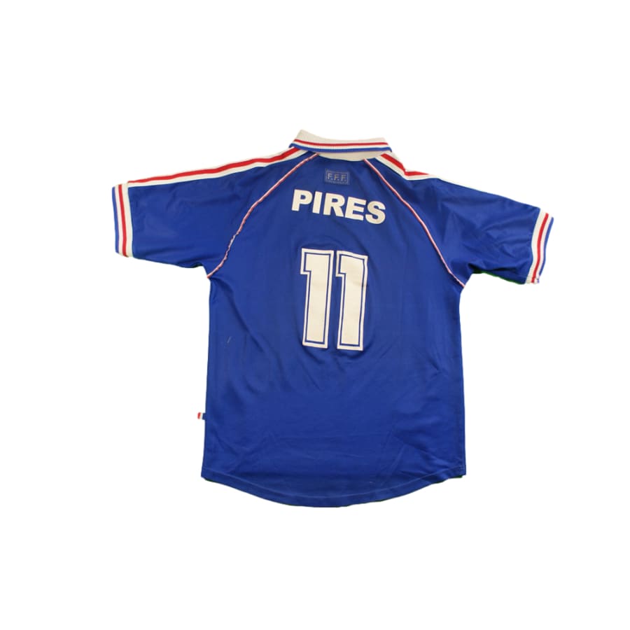 Maillot France vintage domicile N°11 PIRES 1998-1999 - Adidas - Equipe de France