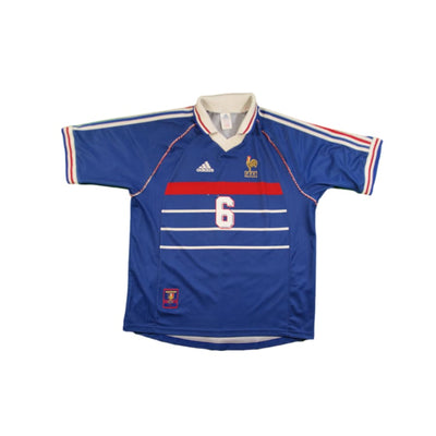 Maillot France vintage domicile N°6 DJORKAEFF 1997-1998 - Adidas - Equipe de France