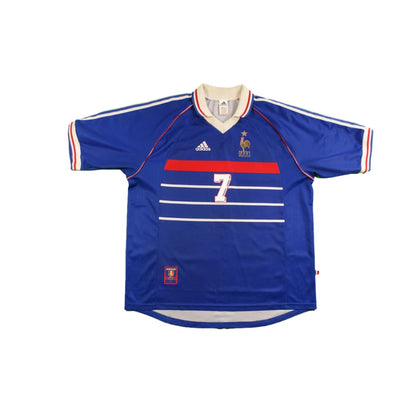 Maillot France vintage domicile N°7 DESCHAMPS 1998-1999 - Adidas - Equipe de France