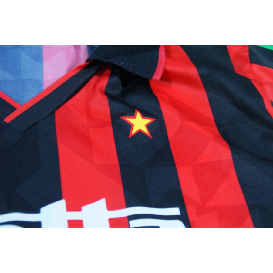Maillot AC Milan Vintage 1993-94 Domicile Lotto - Manches Longues Taille 3XL - Occasion Avec Défauts