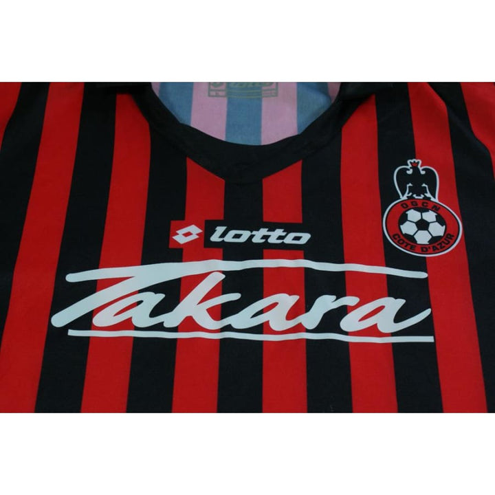 Maillot OGC Nice Domicile 2008-2009 – Lotto – Taille L – Rouge Et Noir